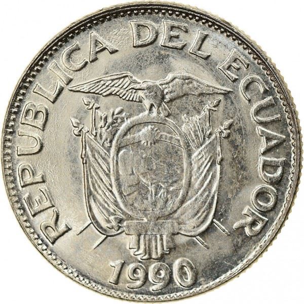 Ecuador | 1 Sucre Coin | Jose de Sucre | Km:89 | 1988 - 1990