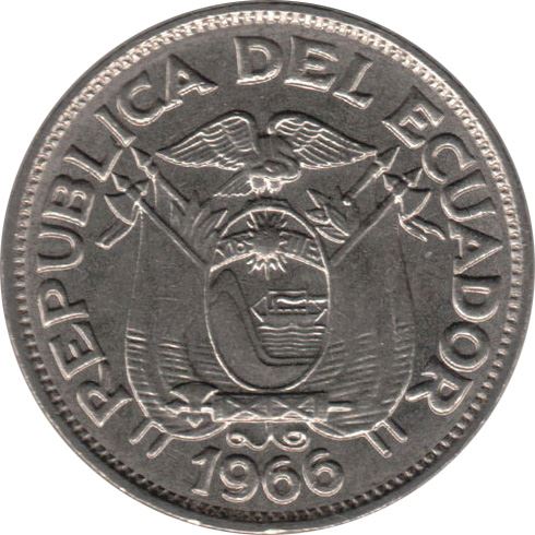 Ecuador | 20 Centavos Coin | KM77.1c | 1959 - 1972