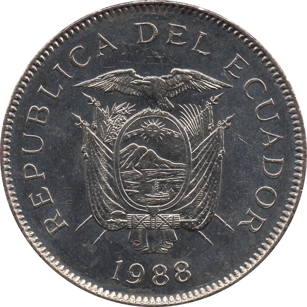 Ecuador | 20 Sucres Coin | Mitad del Mundo | Km:94 | 1988 - 1991