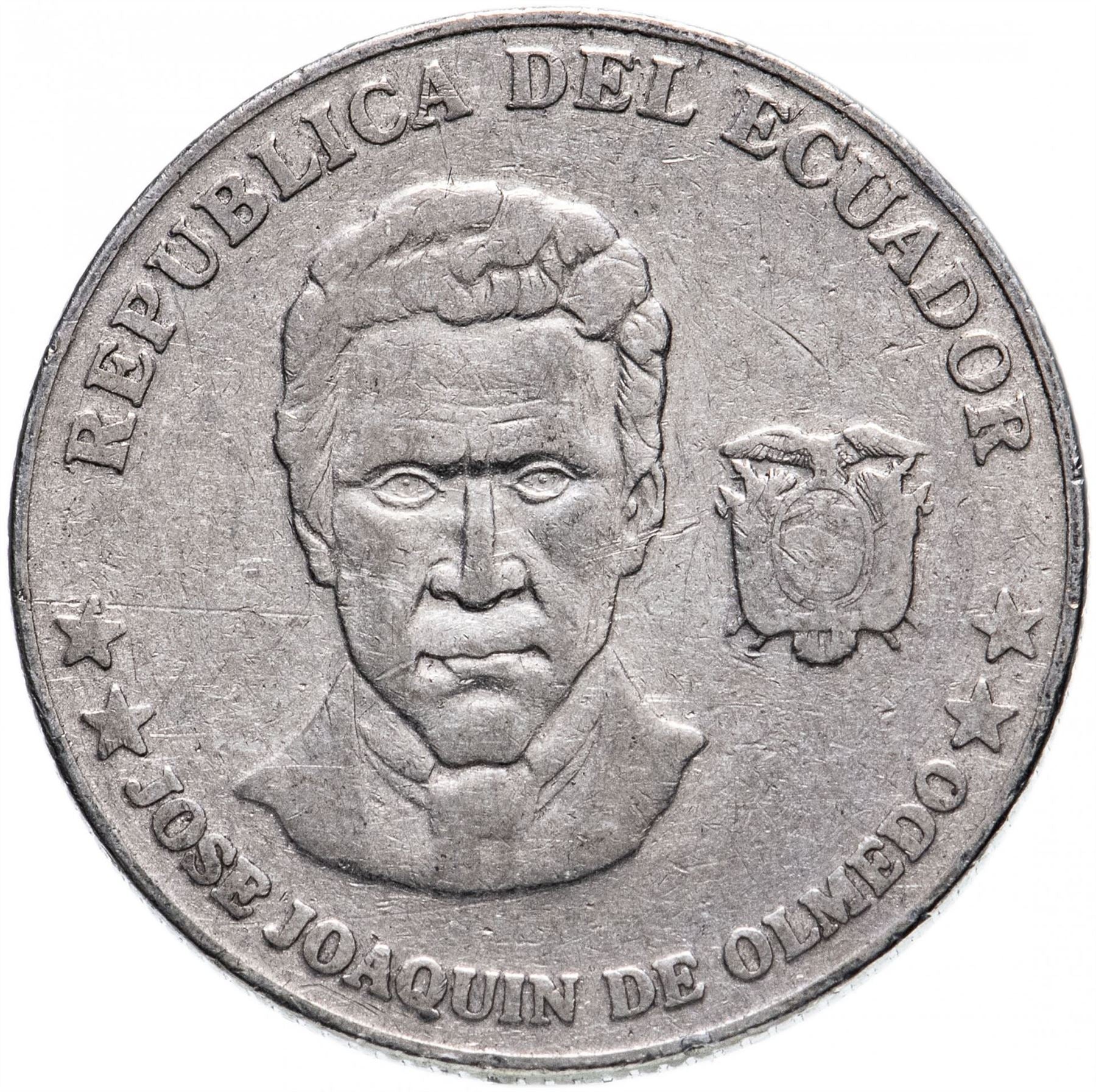 Ecuador 25 Centavos Coin | President Jose Joaquin de Olmedo | KM107 | 2000