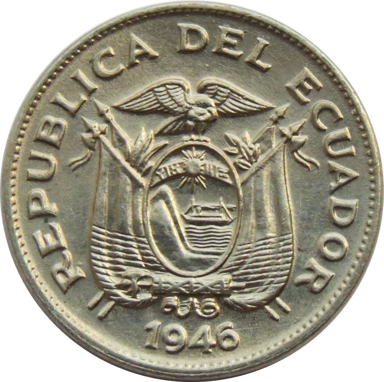 Ecuador 5 Centavos Coin | KM75b | 1946