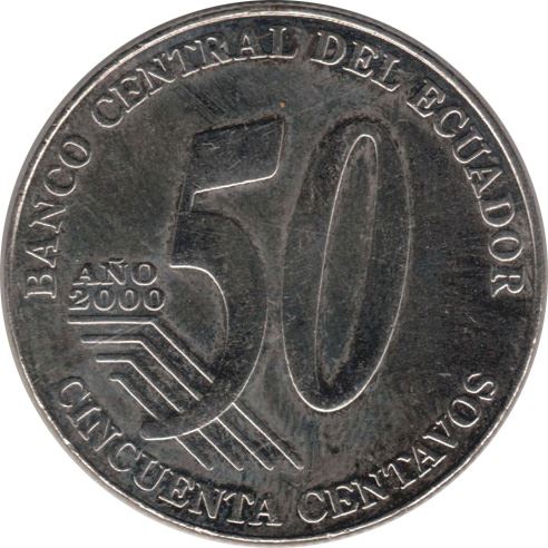 Ecuador | 50 Centavos Coin | Eloy Alfaro | Km:108 | 2000