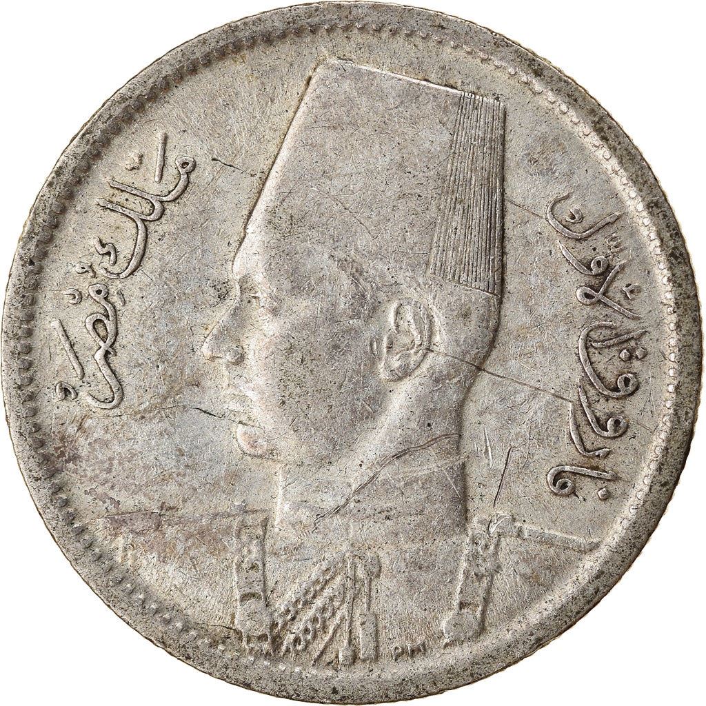 Egypt | 2 Piastres Coin | King Farouk | Fez | Silver | Km:365 | 1937 - 1942