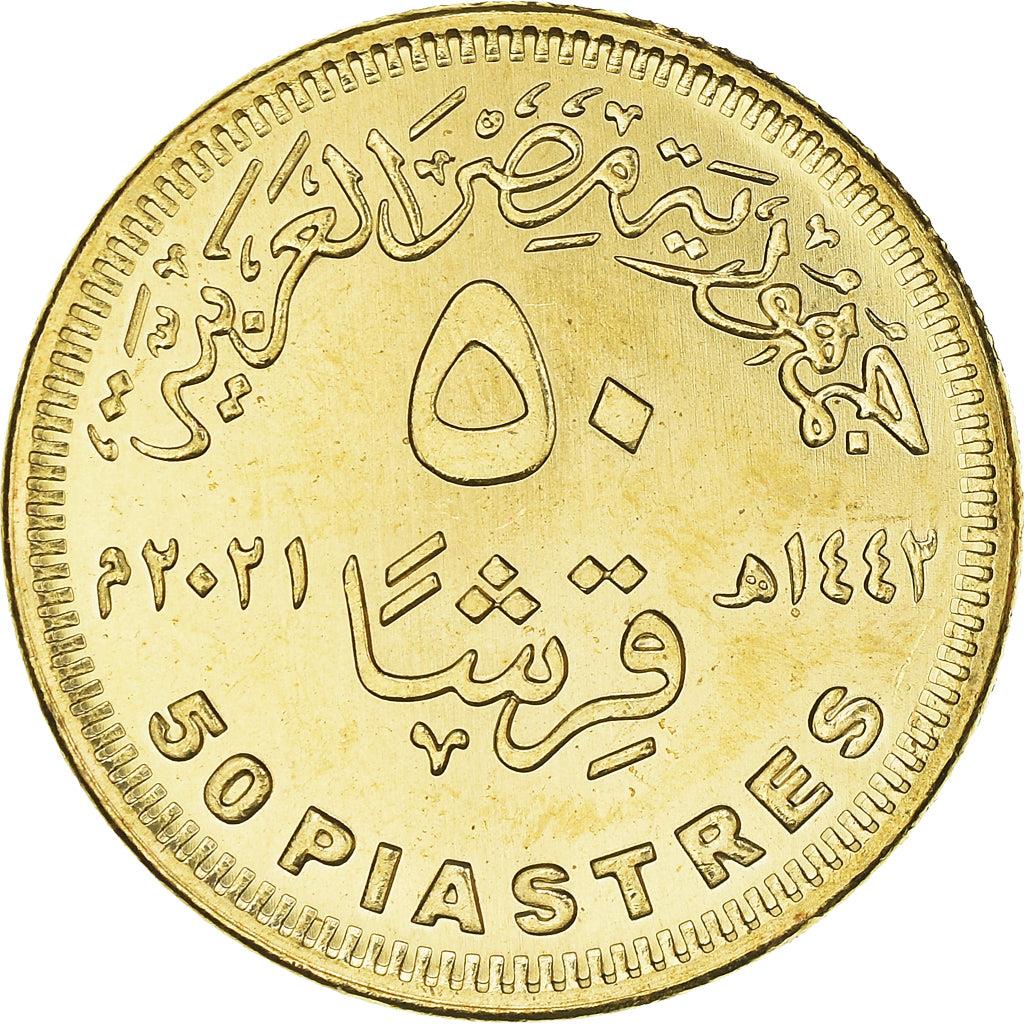 Egypt 50 Piastres Coin The Pharaohs' Golden Parade | Khepri | 2021