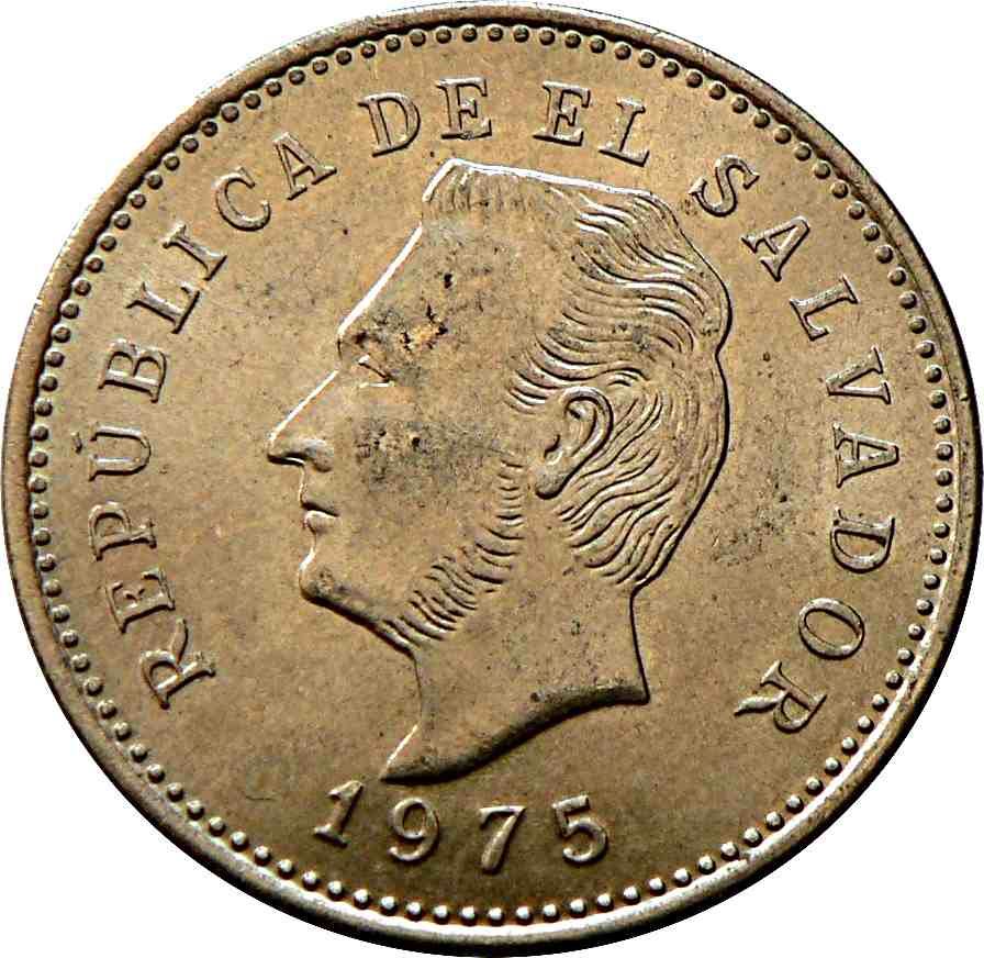 El Salvador 10 Centavos Coin | President Francisco Morazan | KM150 | 1975