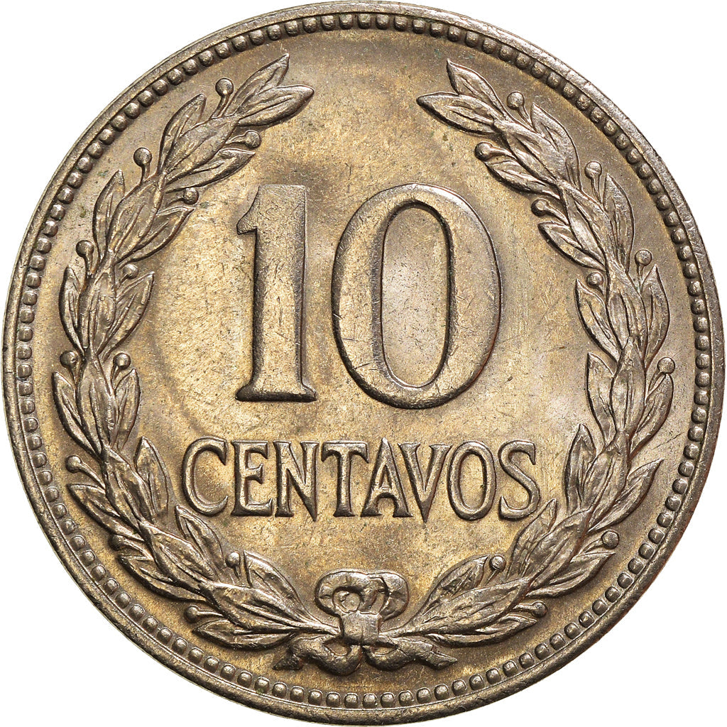 El Salvador Coin Salvadoran 10 Centavos | President Francisco Morazan | KM130 | 1921 - 1972