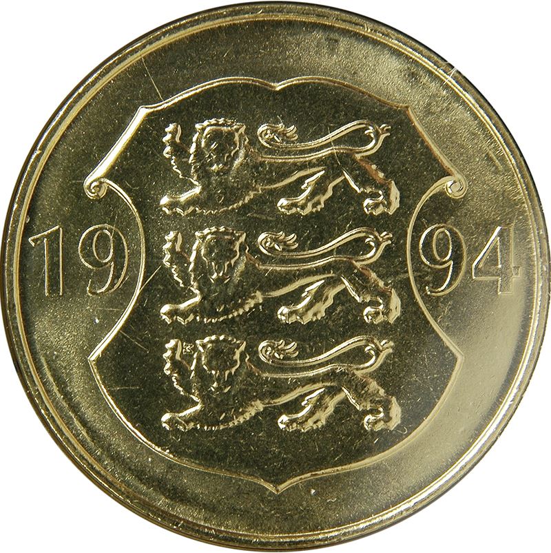 Estonia 5 Krooni Coin | National Bank | Lions | KM30 | 1994