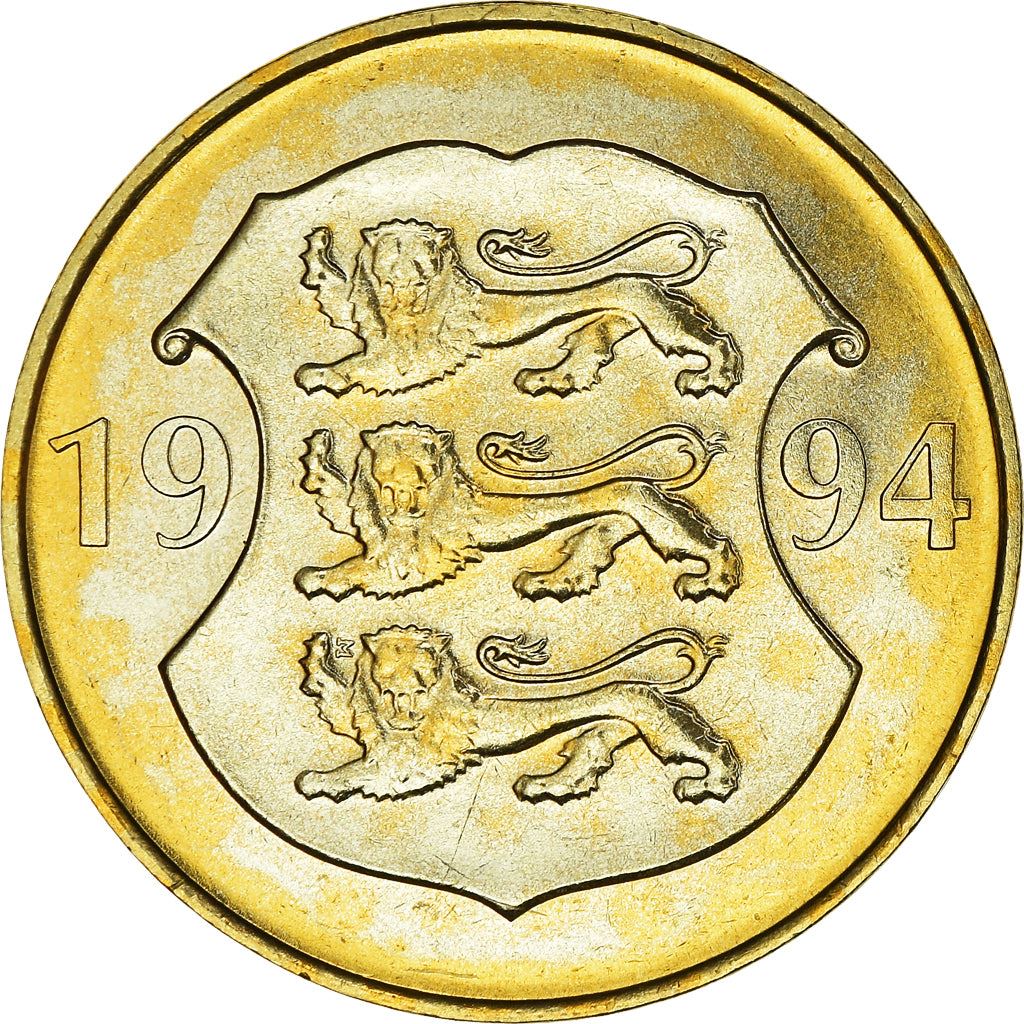 Estonia 5 Krooni Coin | National Bank | Lions | KM30 | 1994