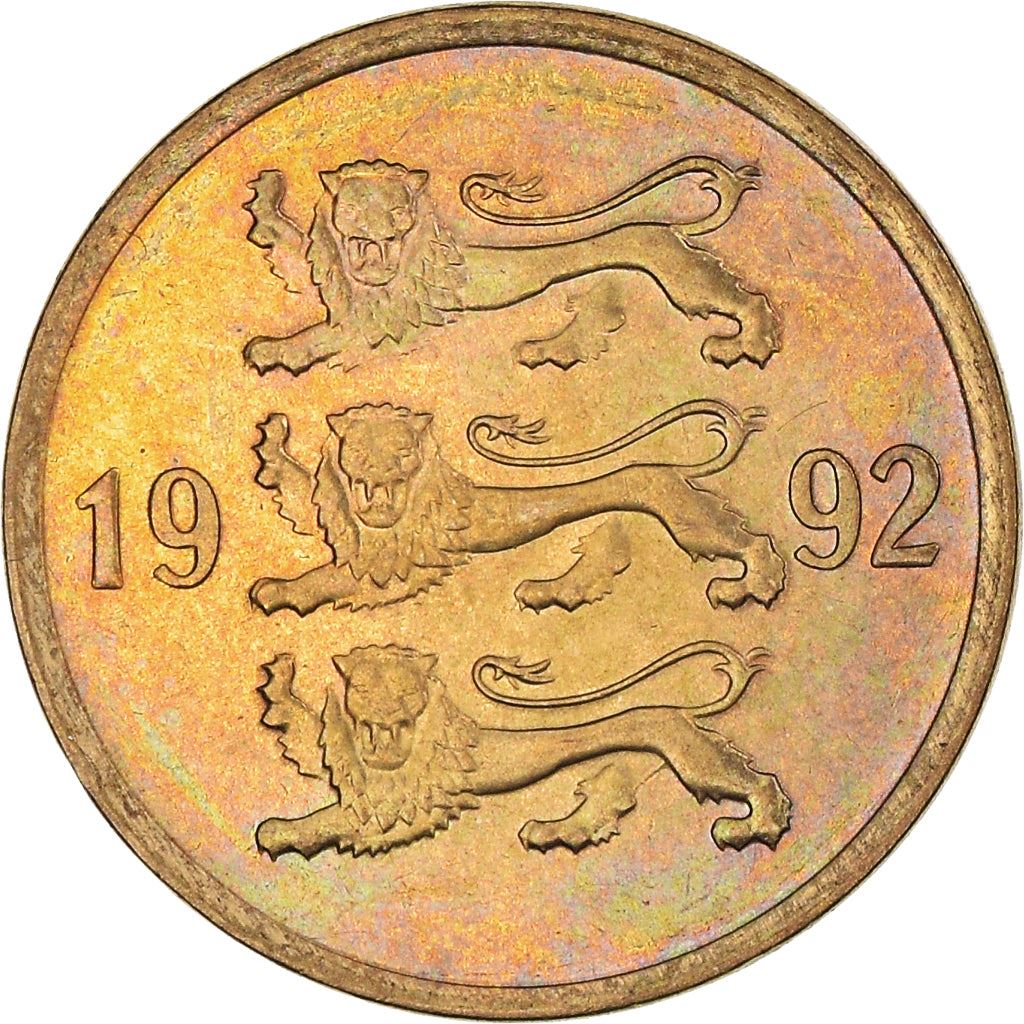 Estonia Coin Estonian 10 Senti | Lions | KM22 | 1991 - 2008