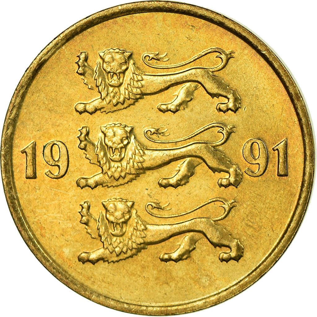 Estonia Coin Estonian 10 Senti | Lions | KM22 | 1991 - 2008