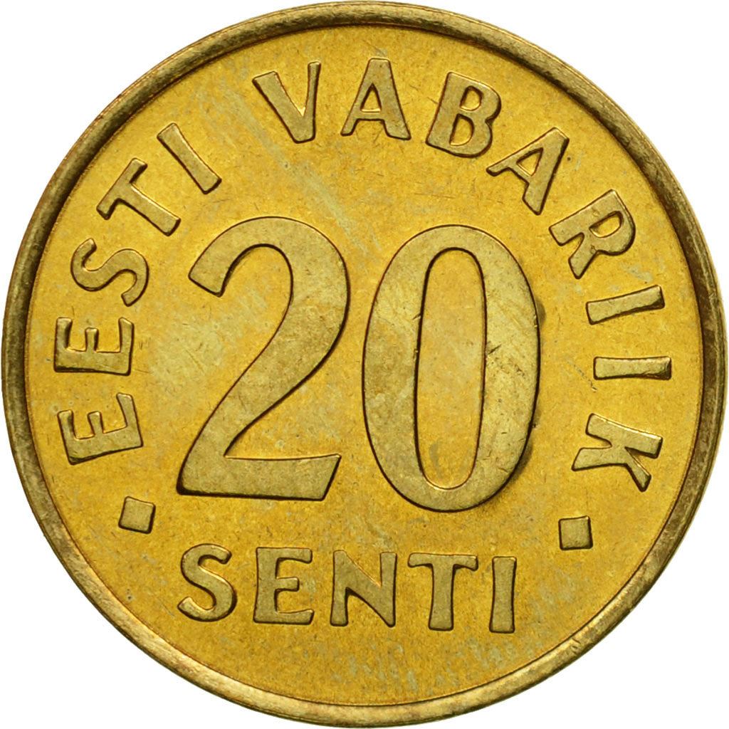 Estonia Coin Estonian 20 Senti | Lions | KM23 | 1992 - 1996