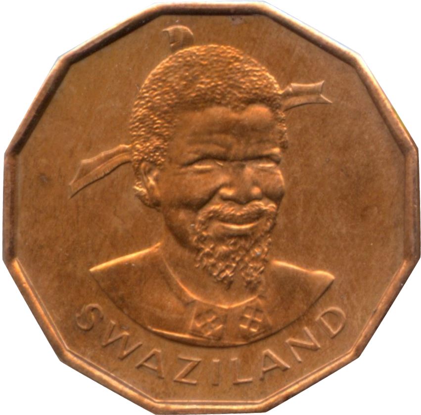 Eswatini | 1 Cent Coin | King Sobhuza II | Pineapple | KM7 | 1974 - 1983