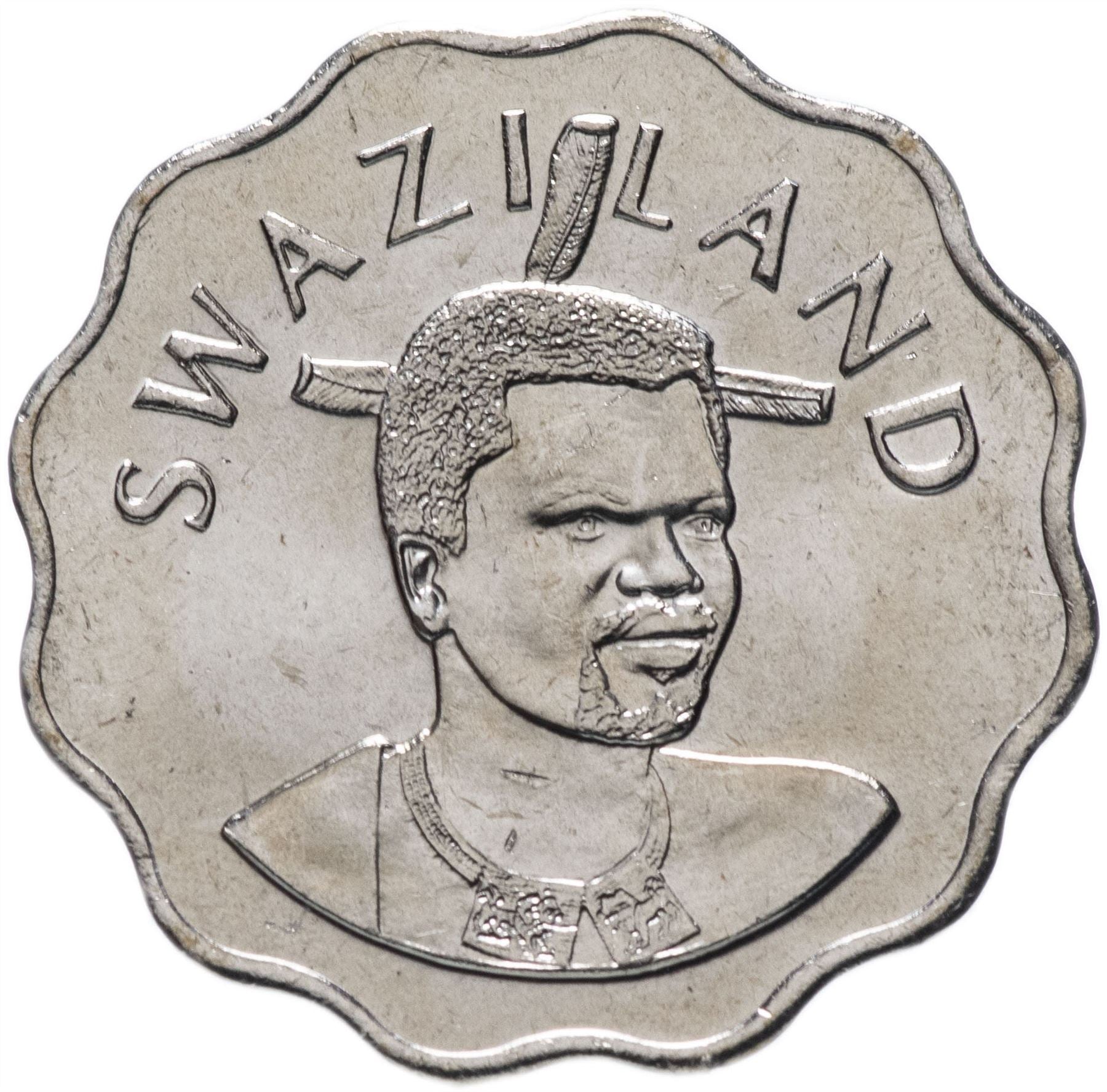 Eswatini | 5 Cents Coin | King Mswati III | Arum Lily | KM48 | 1995 - 2010