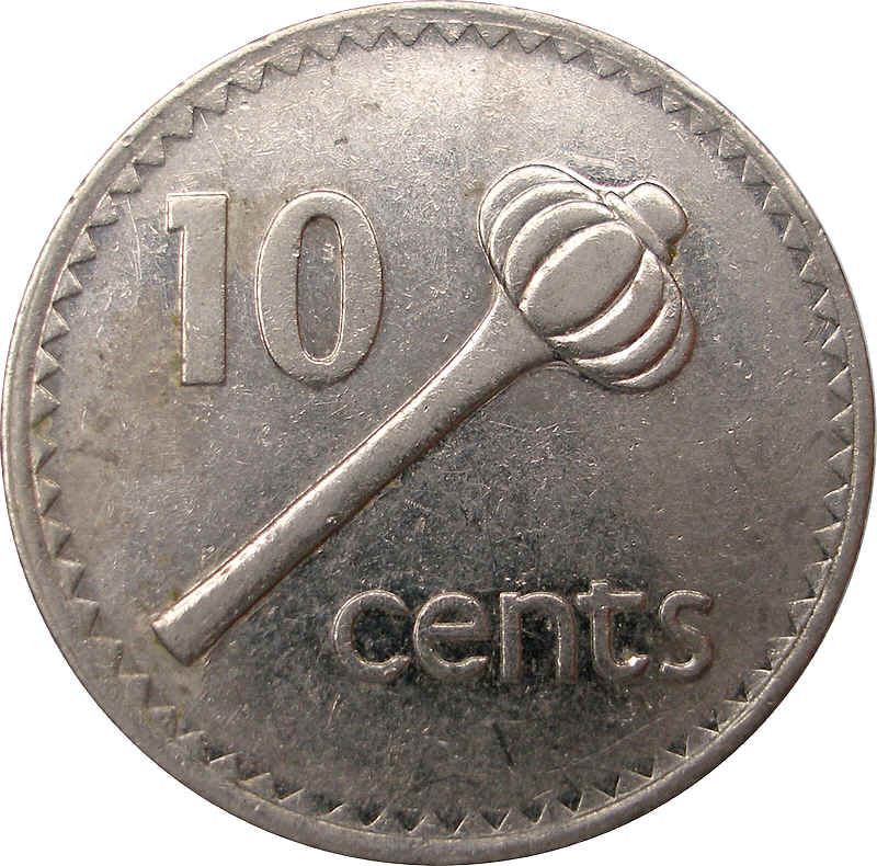 Fiji | 10 Cents Coin | Elizabeth II | Ula Tava Tava | KM52a | 1990 - 2006