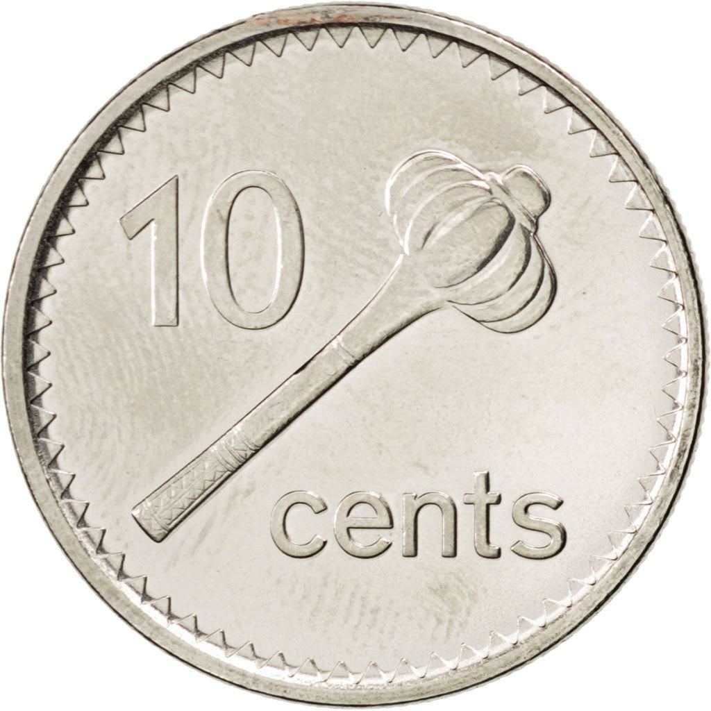 Fiji | 10 Cents Coin | Throwing club | Km:120 | 2009 - 2010