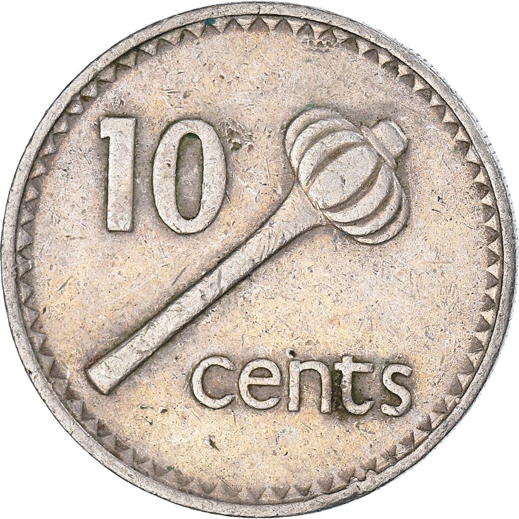 Fiji | 10 Cents Coin | Throwing club | Km:52 | 1986 - 1987