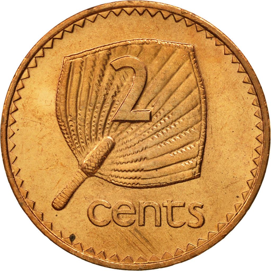 Fiji | 2 Cents Coin | Palm fan | Km:28 | 1969 - 1985