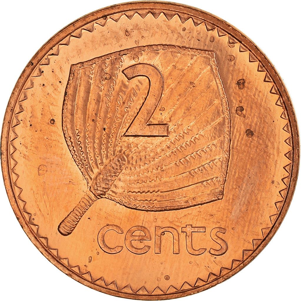 Fiji | 2 Cents Coin | Palm fan | Km:50A | 1990 - 2001