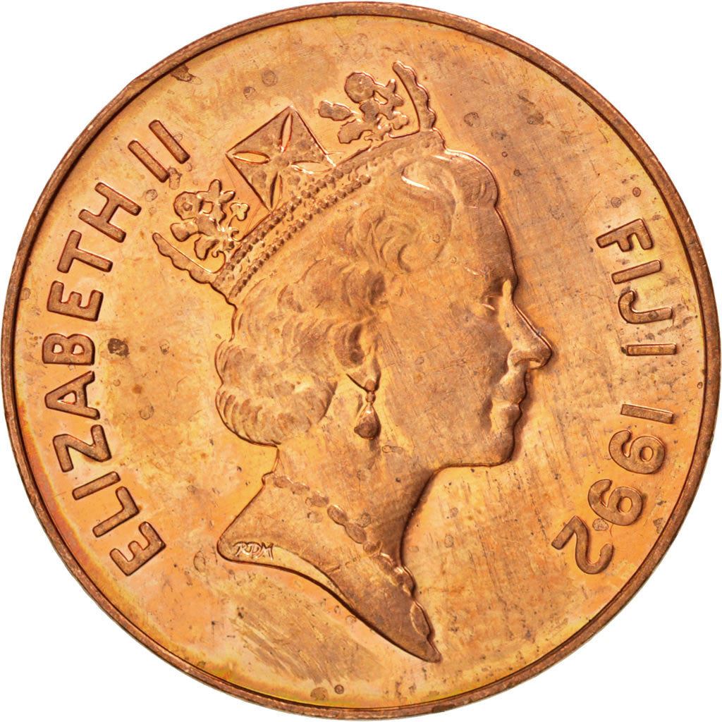 Fiji | 2 Cents Coin | Palm fan | Km:50A | 1990 - 2001