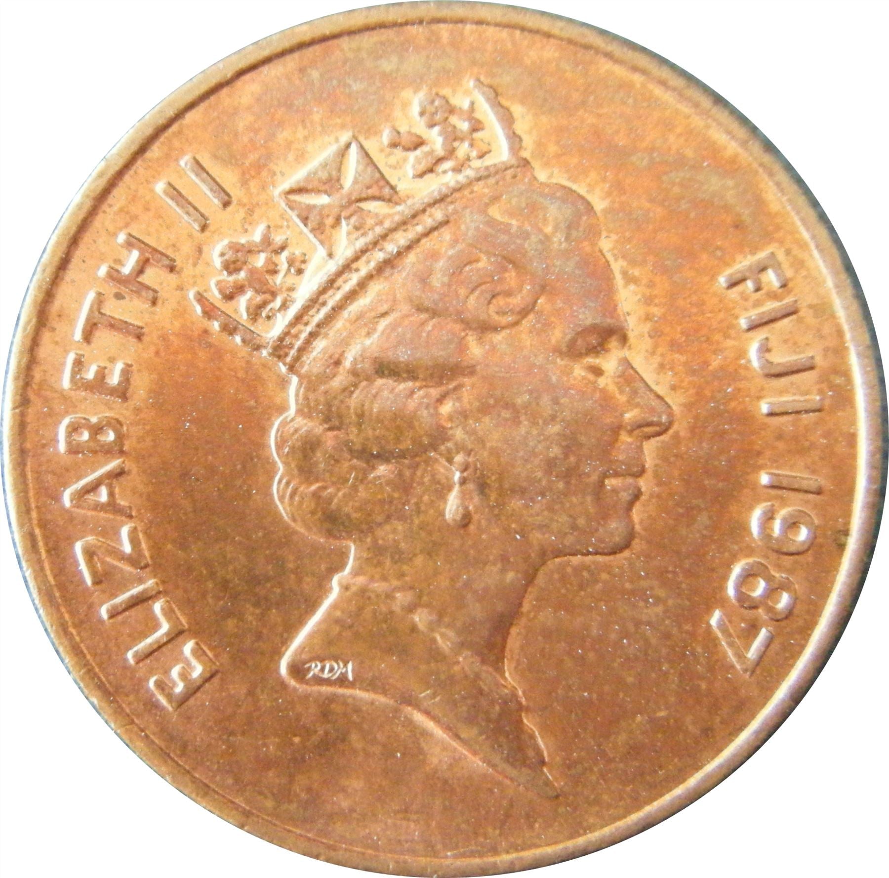 Fiji | 2 Cents Coin | Queen Elizabeth II | Palm Fan | KM50 | 1986 - 1987