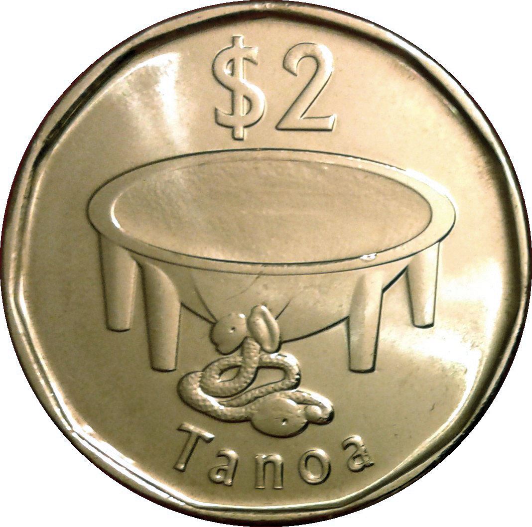 Fiji | 2 Dollars Coin | Peregrine Falcon | Tanoa Kava Bowl | KM337 | 2012 - 2014