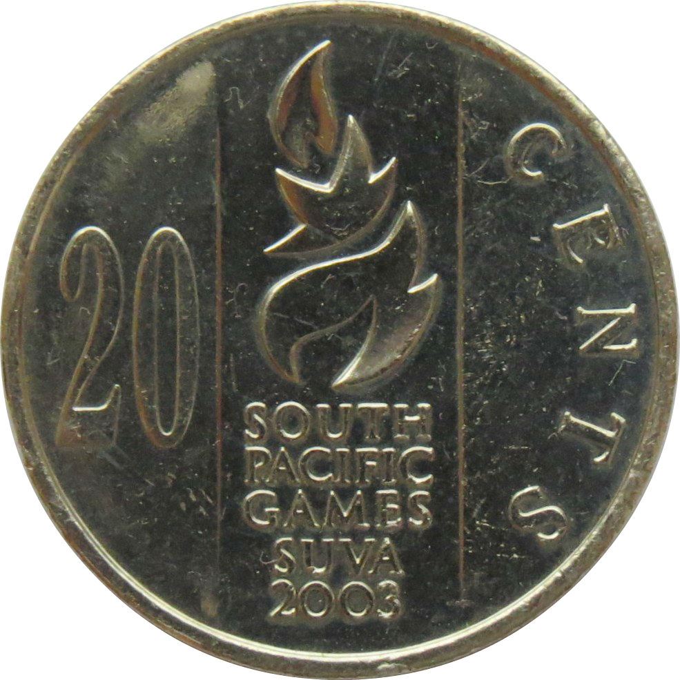 Fiji | 20 Cents Coin | Elizabeth II | South Pacific Games | KM95 | 2003