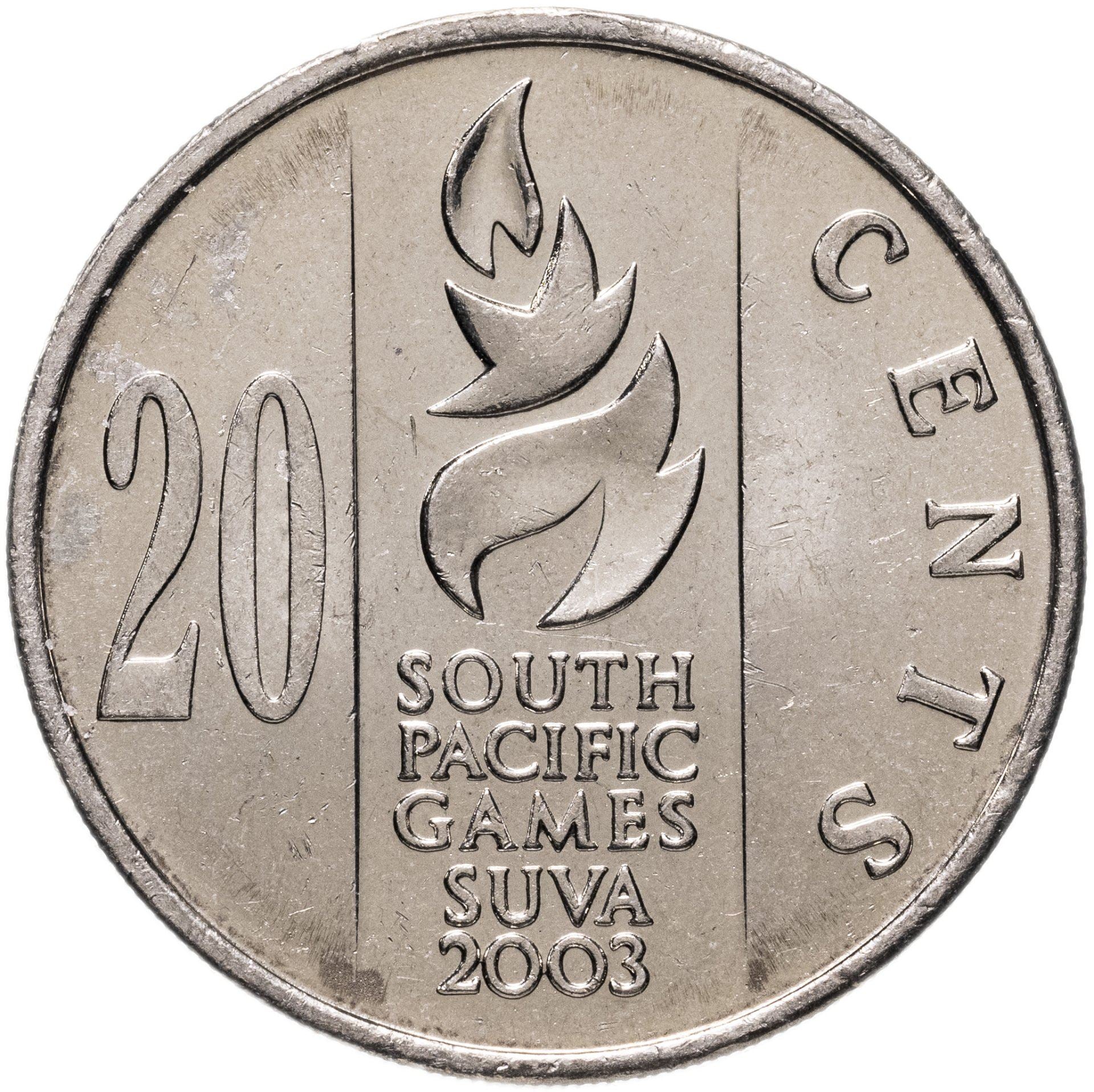 Fiji | 20 Cents Coin | South Pacific Games | KM:95 | 2003