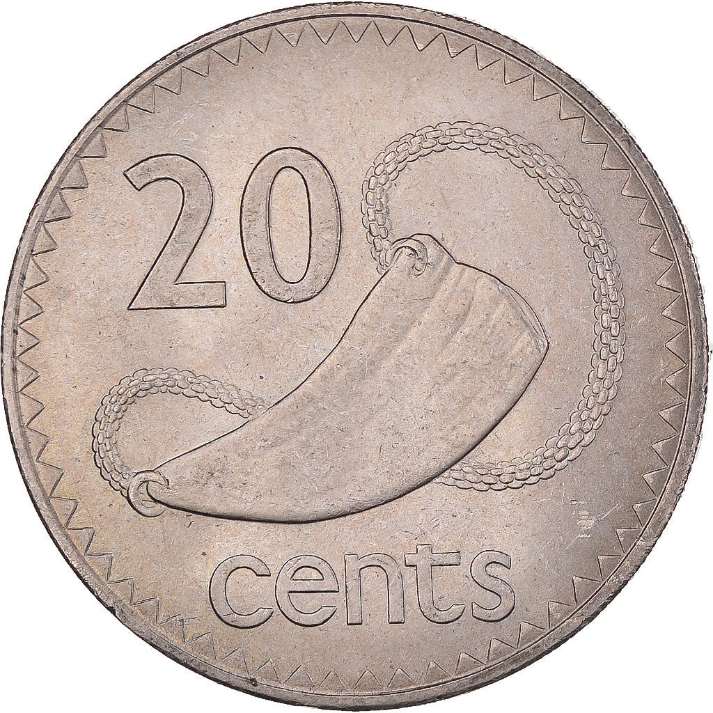 Fiji | 20 Cents Coin | Sperm whale tooth | Km:31 | 1969 - 1985