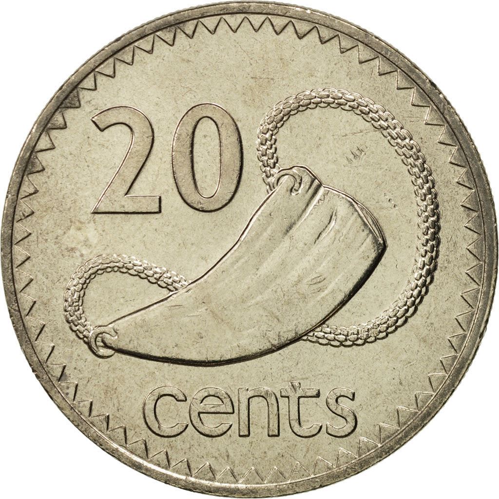 Fiji | 20 Cents Coin | Sperm whale tooth | Km:31 | 1969 - 1985