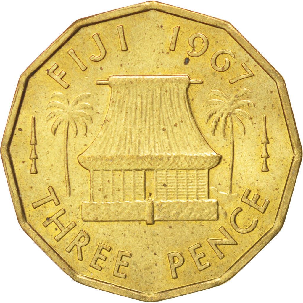 Fiji | 3 Pence Coin | Hut | Km:22 | 1955 - 1967