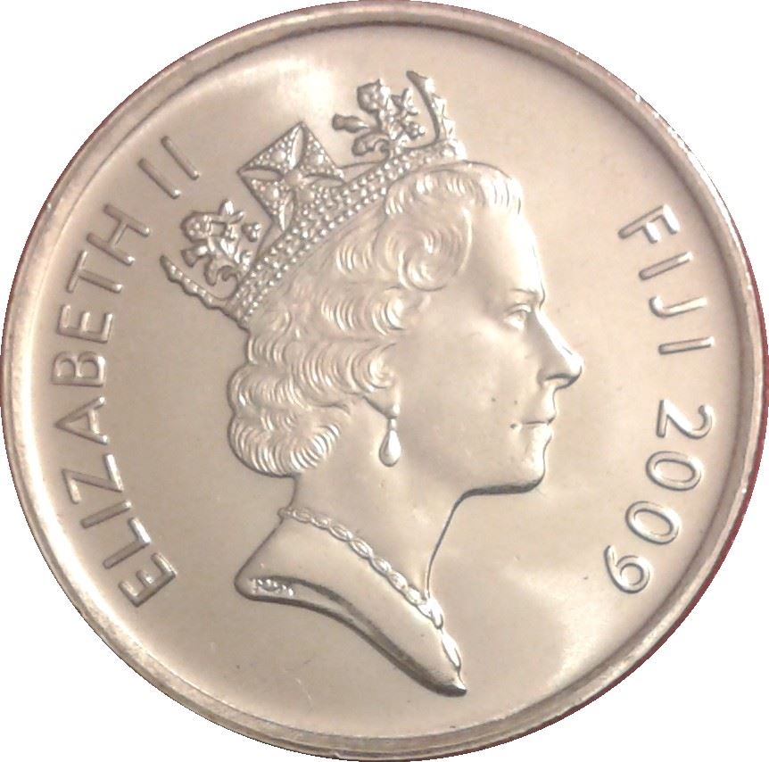 Fiji | 5 Cents Coin | Elizabeth II | Lali | Drum | KM119 | 2009 - 2010