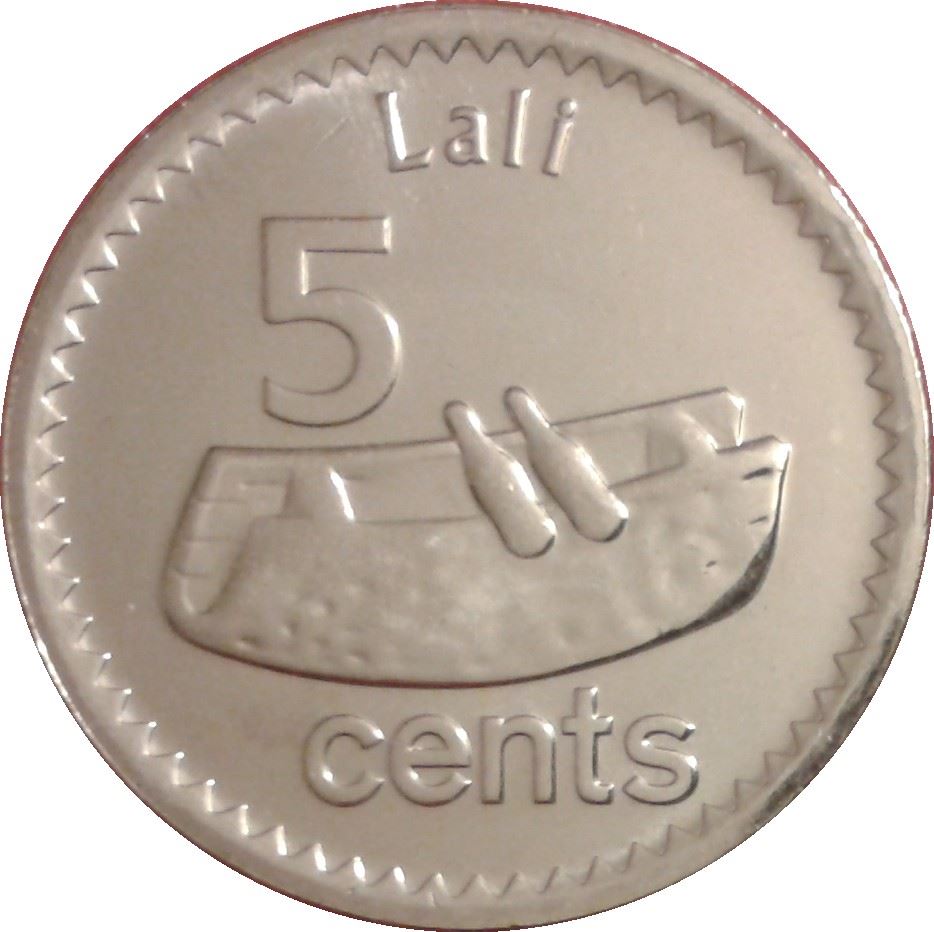 Fiji | 5 Cents Coin | Foxface Rabbitfish | Fijian Drum | KM332 | 2012 - 2014