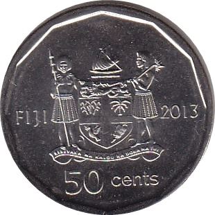 Fiji | 50 Cents Coin | Iliesa Delana | High Jumper | KM515 | 2013