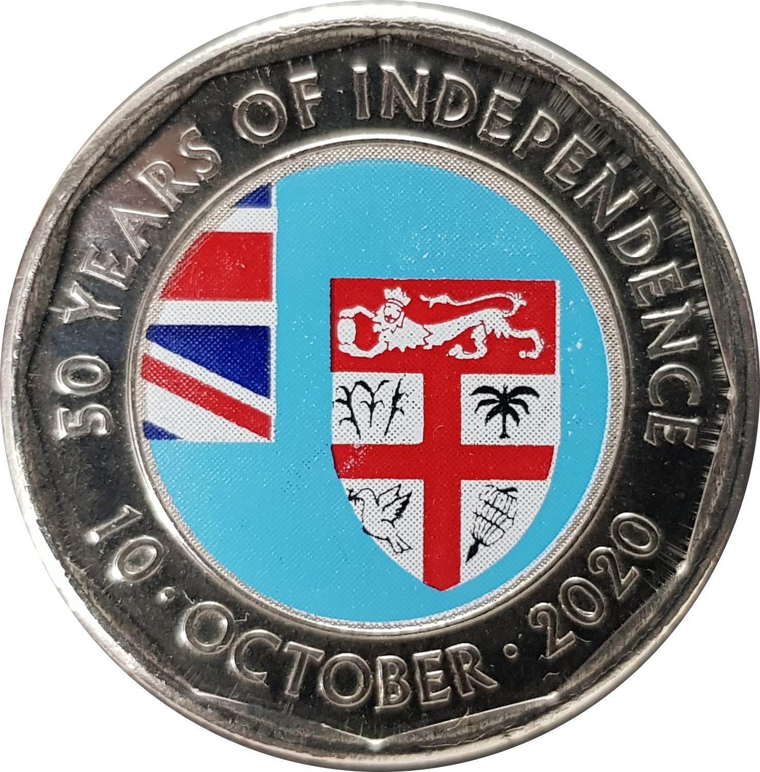 Fiji | 50 Cents Coin | Independence | KM:839 | 2020