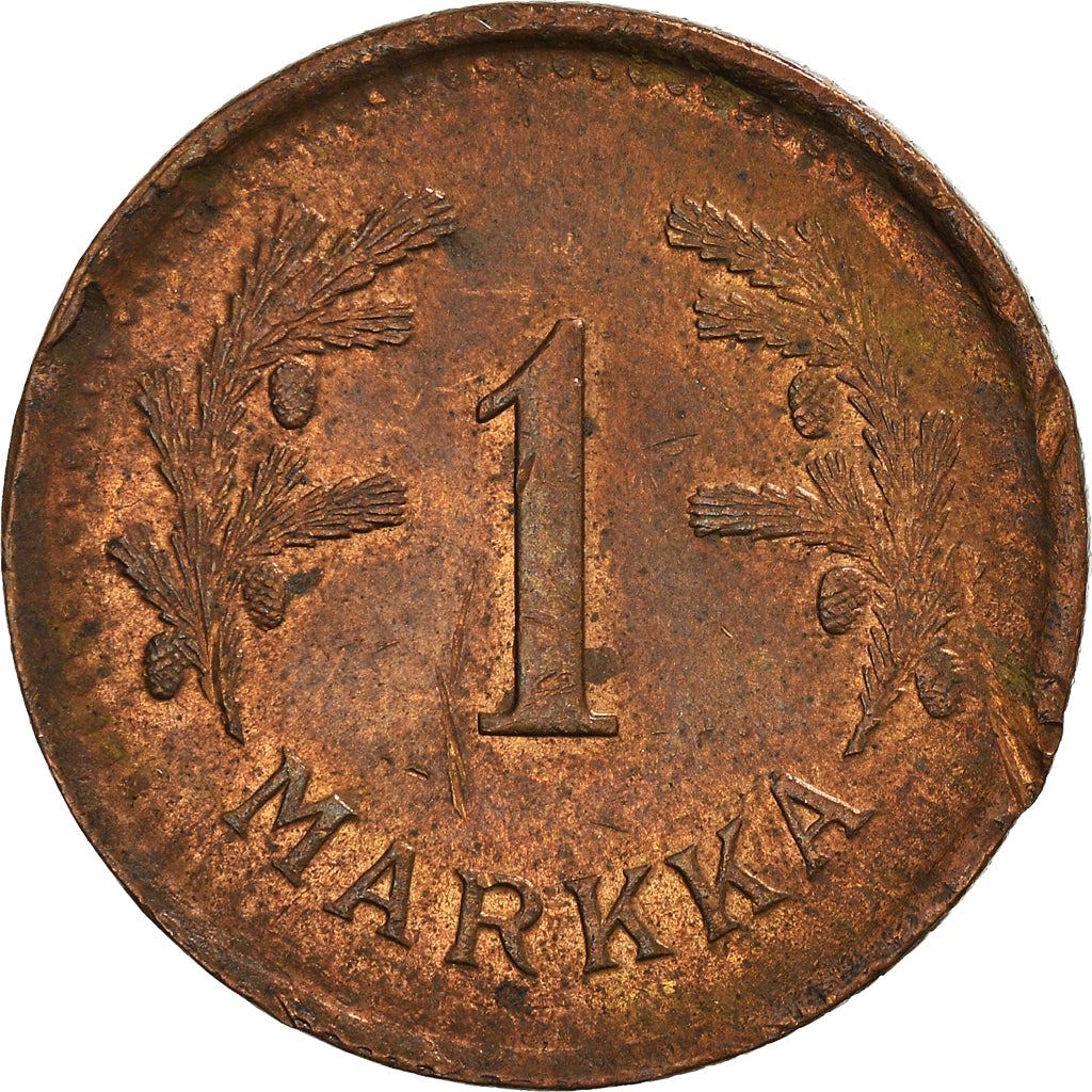 Finland Coin Finnish 1 Markka | Spruce Branch | KM30a | 1940 - 1951