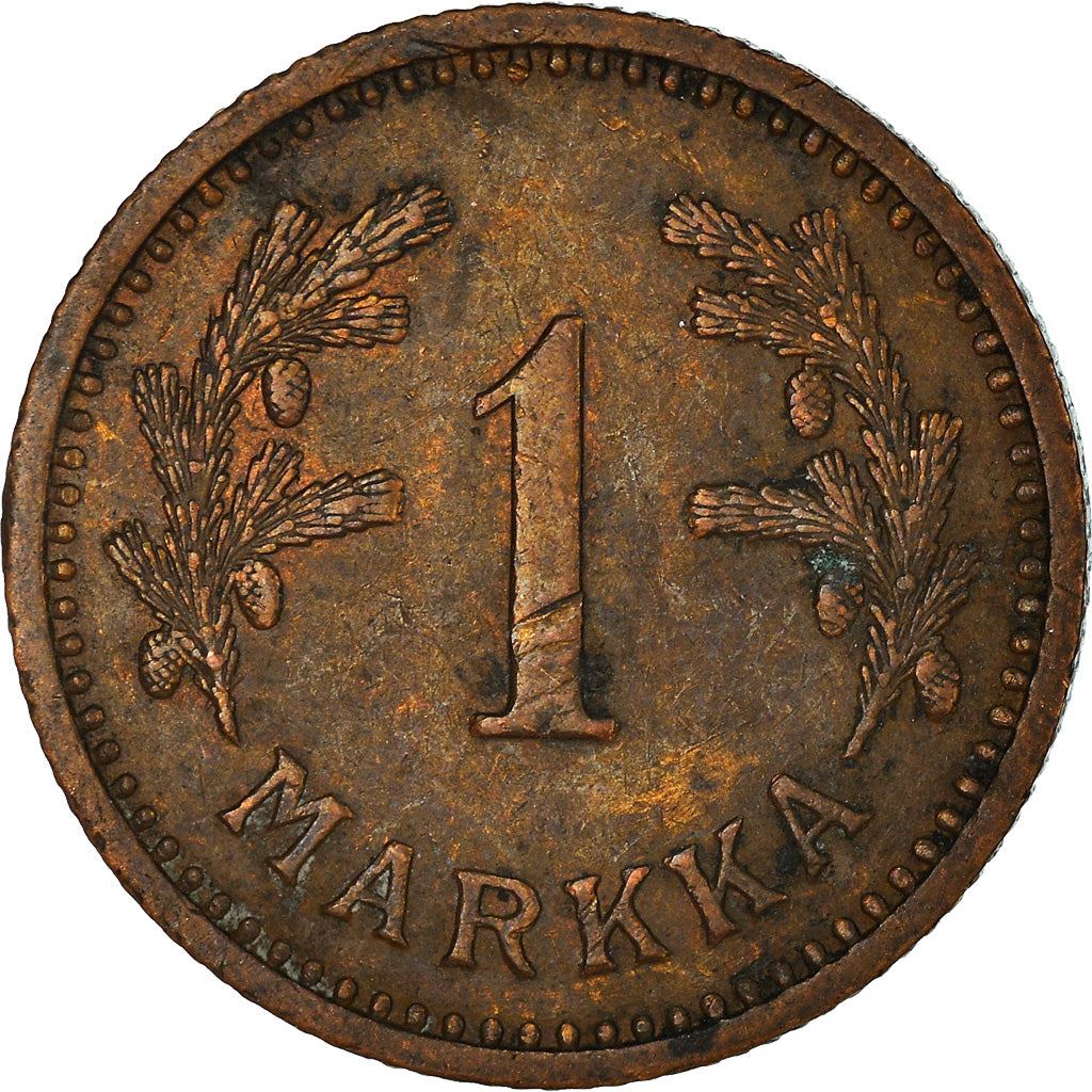 Finland Coin Finnish 1 Markka | Spruce Branch | KM30a | 1940 - 1951