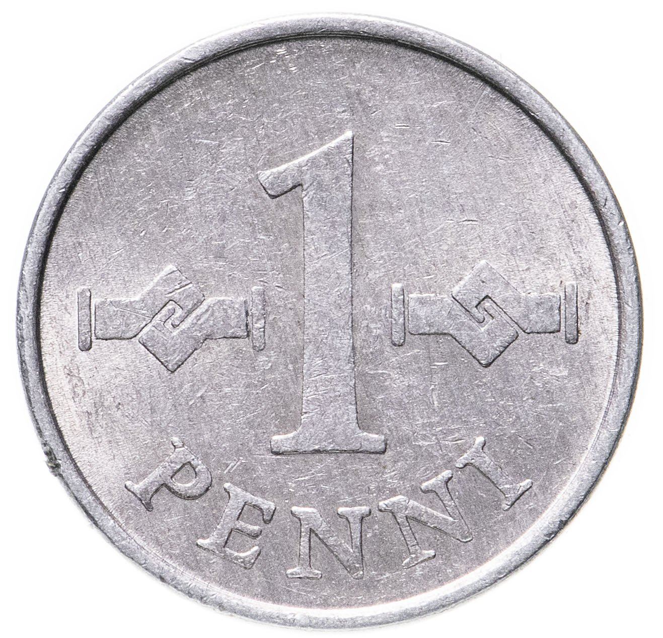 Finland Coin Finnish 1 Penni | Saint Hannes Cross | KM44a | 1969 - 1979