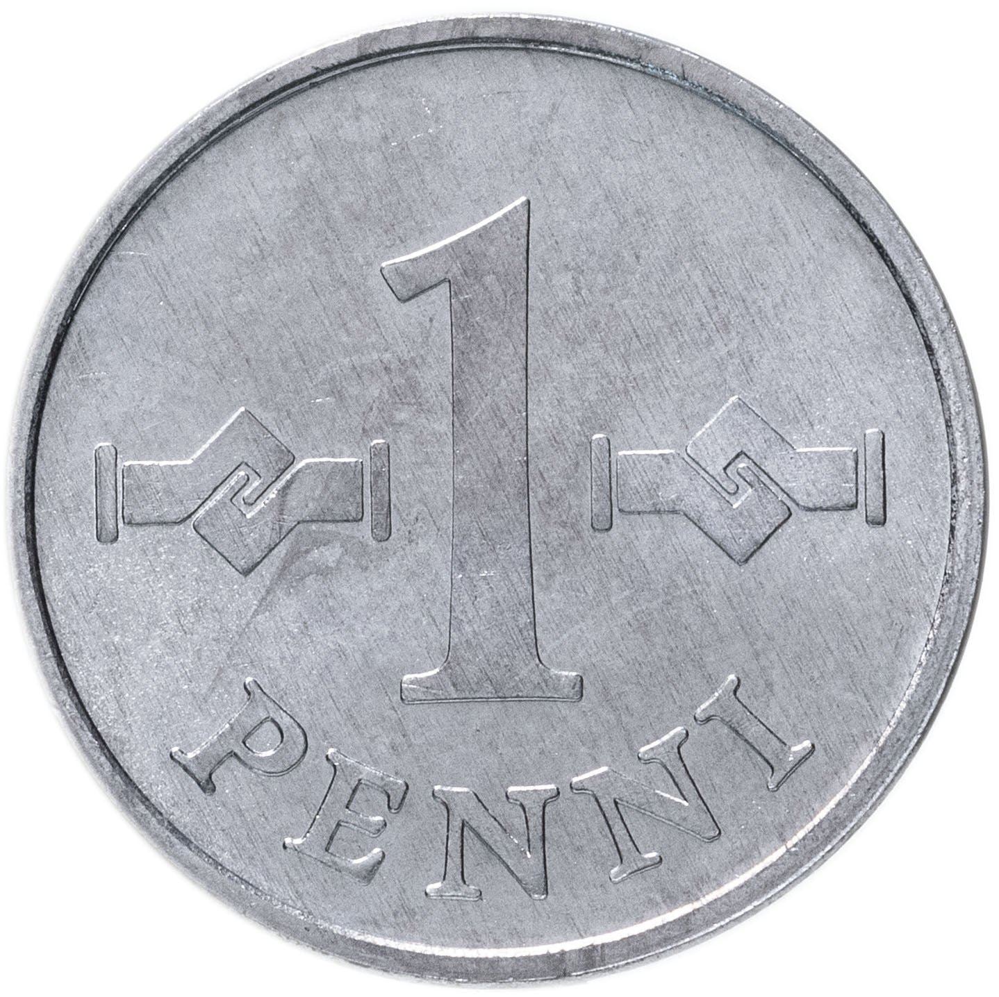 Finland Coin Finnish 1 Penni | Saint Hannes Cross | KM44a | 1969 - 1979