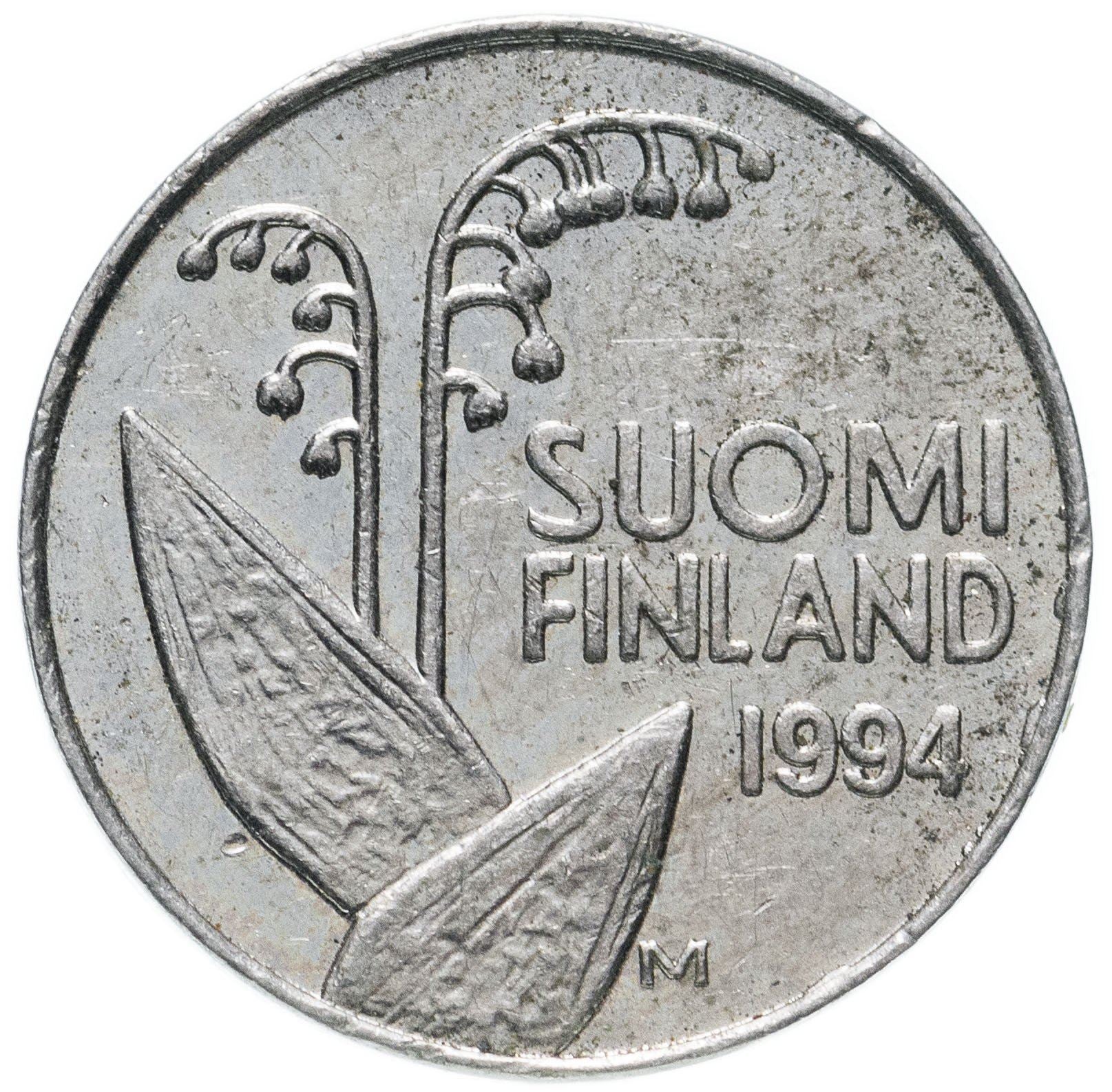 Finland Coin Finnish 10 Pennia | Lily of The Valley | Honeycombs | KM65 | 1990 - 2001