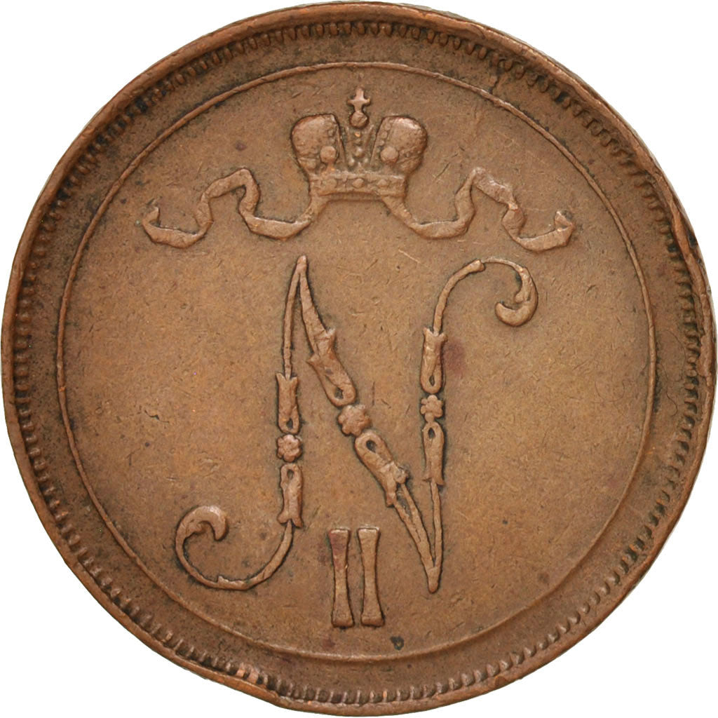 Finland Coin Finnish 10 Pennia | Nikolai II | KM14 | 1895 - 1917