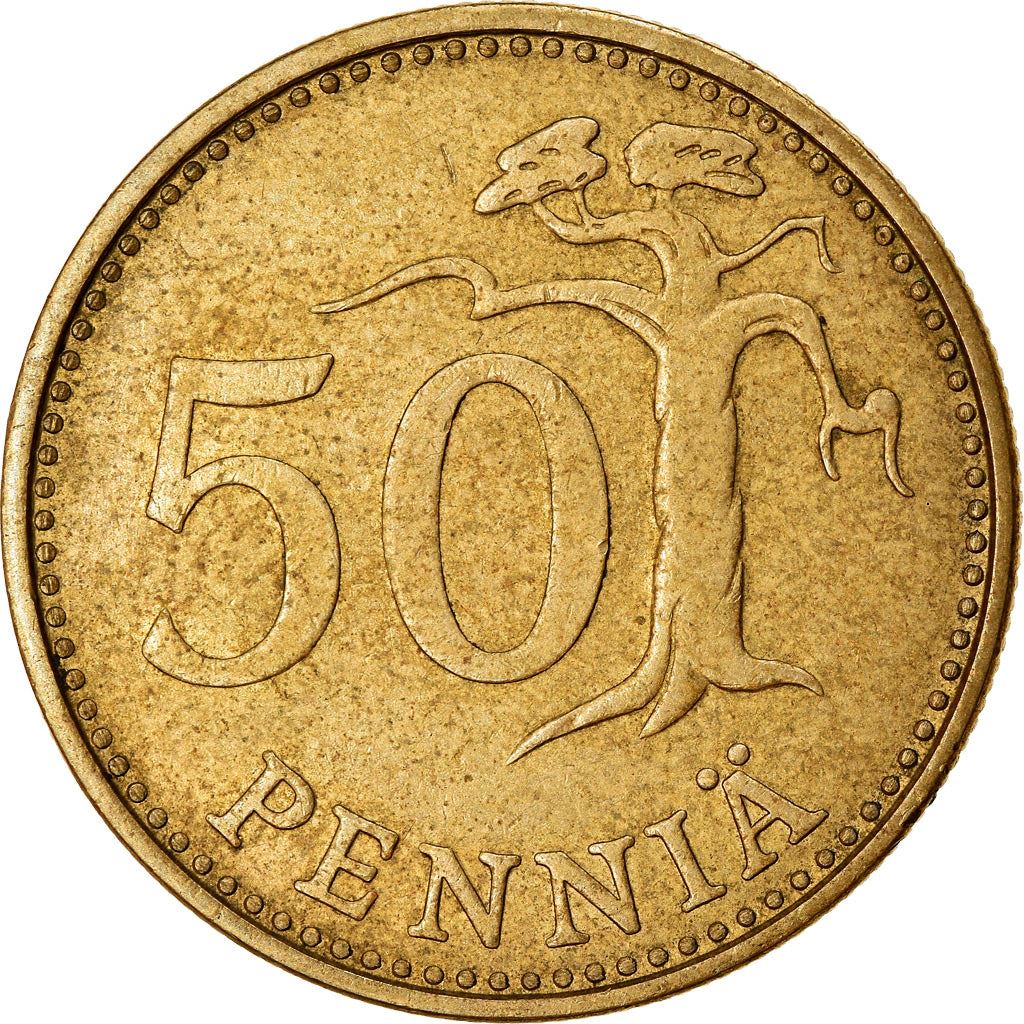 Finland Coin Finnish 50 Pennia | Tree | KM48 | 1963 - 1990