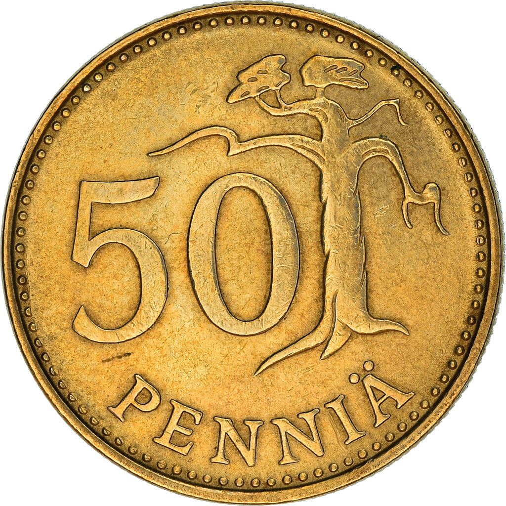 Finland Coin Finnish 50 Pennia | Tree | KM48 | 1963 - 1990