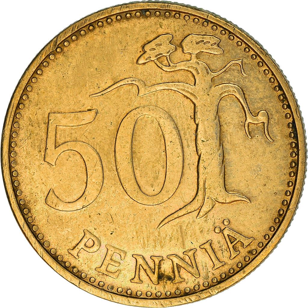 Finland Coin Finnish 50 Pennia | Tree | KM48 | 1963 - 1990