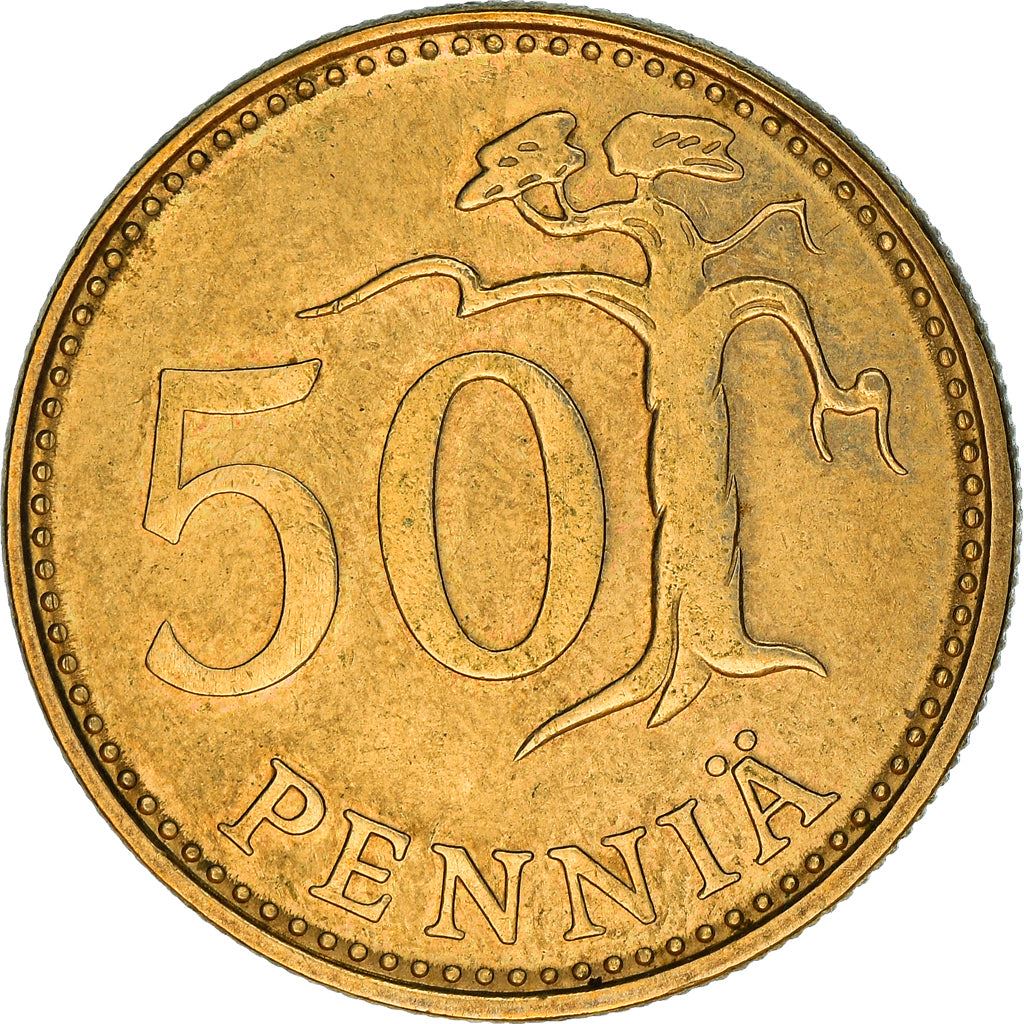 Finland Coin Finnish 50 Pennia | Tree | KM48 | 1963 - 1990