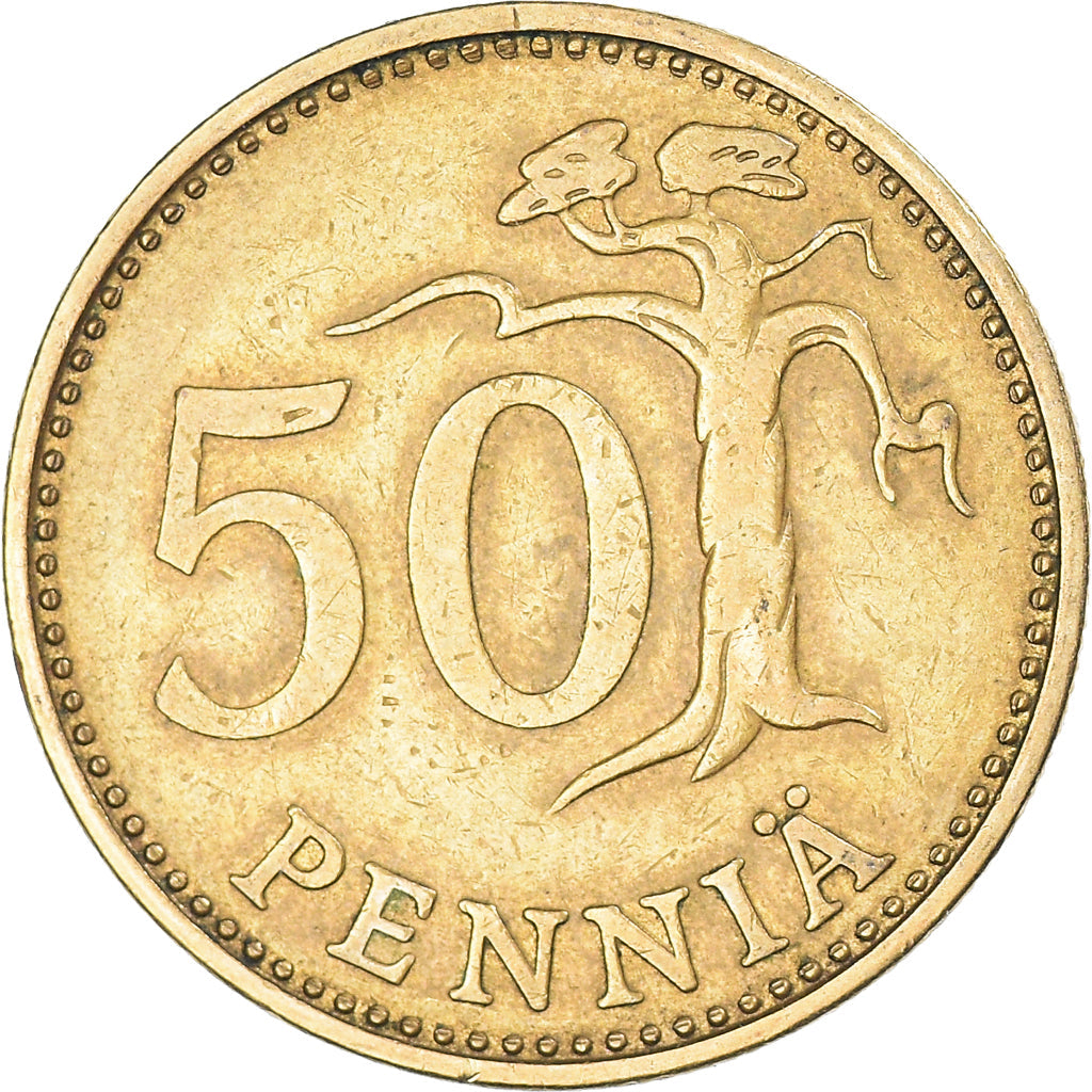 Finland Coin Finnish 50 Pennia | Tree | KM48 | 1963 - 1990