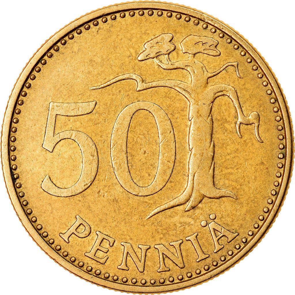 Finland Coin Finnish 50 Pennia | Tree | KM48 | 1963 - 1990