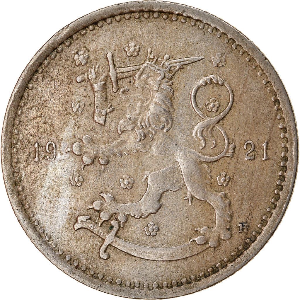 Finland | Finnish 1 Markka Coin | Spruce Branches | Rampant Lion | KM27 | 1921 - 1924