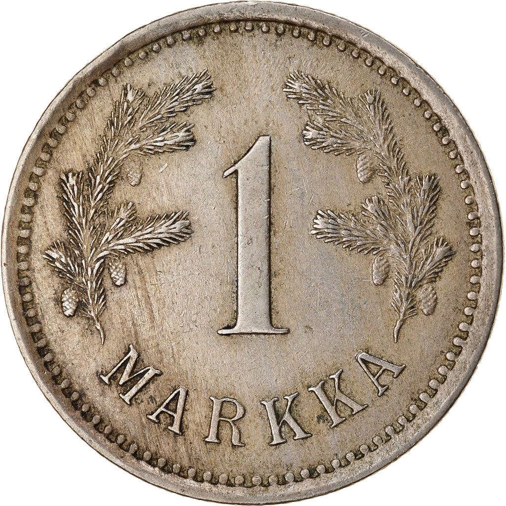 Finland | Finnish 1 Markka Coin | Spruce Branches | Rampant Lion | KM27 | 1921 - 1924