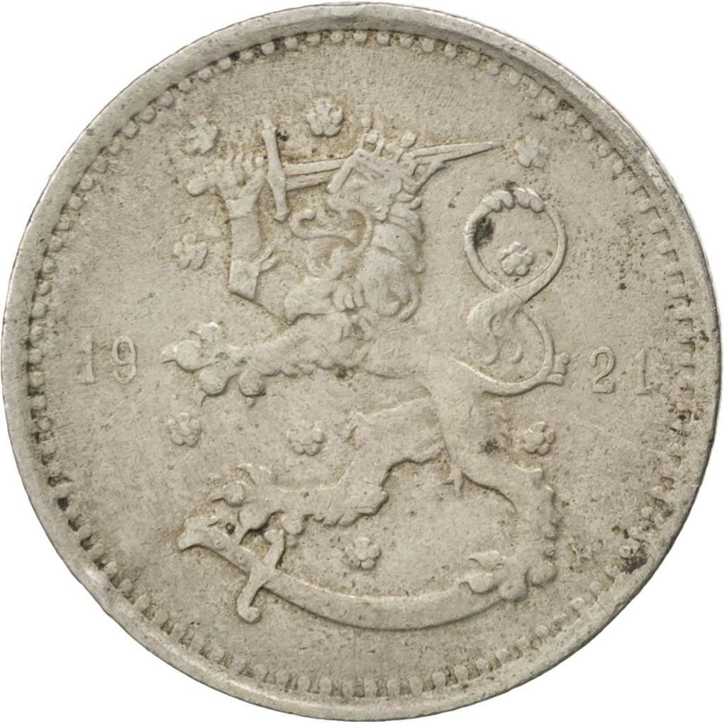 Finland | Finnish 1 Markka Coin | Spruce Branches | Rampant Lion | KM27 | 1921 - 1924