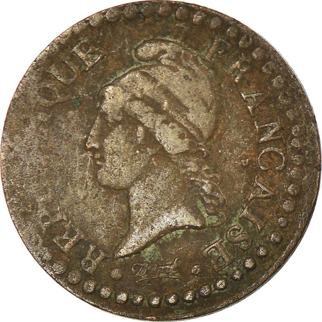 France | 1 Centime Coin | Marianne | Phrygian cap | Km:646 | 1797 - 1799